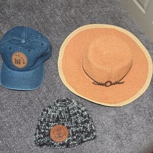 Stylish Tan and Blue Hat Collection
